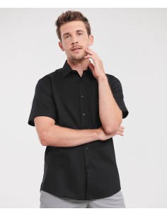 R-R-923M-0-Mens Short Sleeve Easy Care Tailored Oxford Shirt 2